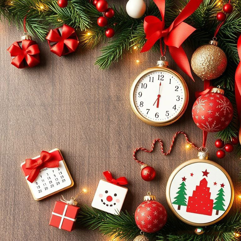 Decoração festiva com calendário